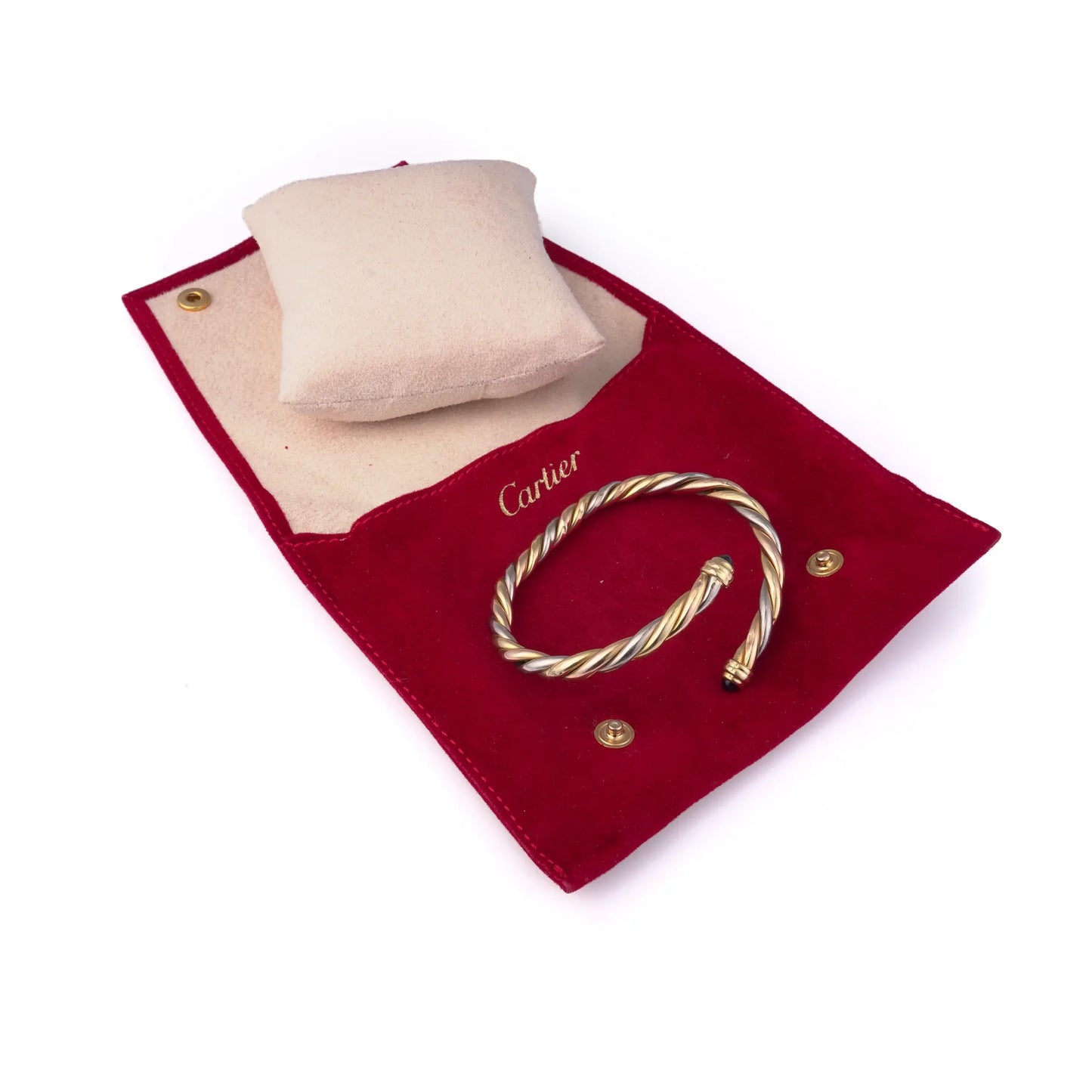Cartier Trinity 18KT Gold Bangle with Cabochon Sapphires, Circa 1970s
