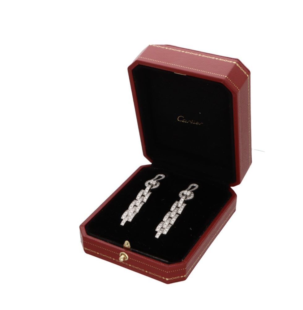 Pre-Owned Cartier Agrafe Diamond Drop Earrings