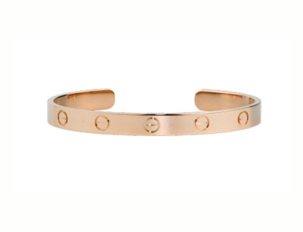 Pre Owned Cartier Rose Pink Gold Love Bangle, Size 18