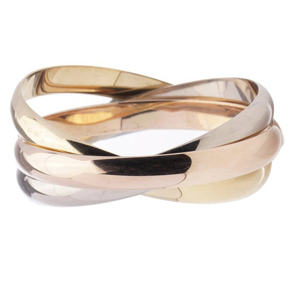 Vintage Cartier Tri Gold Trinity Bangle Bracelet