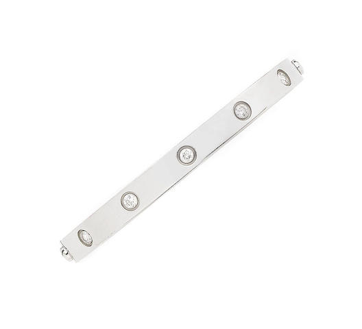 Cartier Love Bangle Diamond Set White Gold Size 17