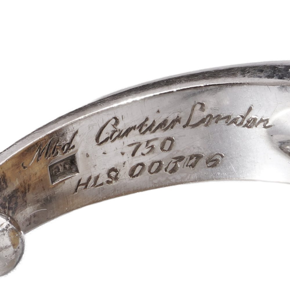 Cartier 18 Carat White Gold Amber Intaglio Ring