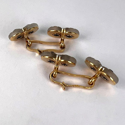 Carved Rock Crystal and Black Onyx Cufflinks