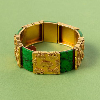 Certified Maw-Sit-Sit and Gold Bracelet and Ring by Archibald Dumbar