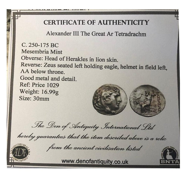 Certified Original Alexander The Great Coin Pendant with Diamonds