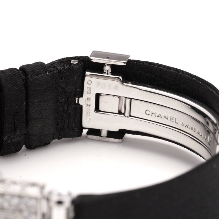 Chanel Vintage 5cts Diamond Set Ladies Watch in 18ct White Gold with Fabric Strap