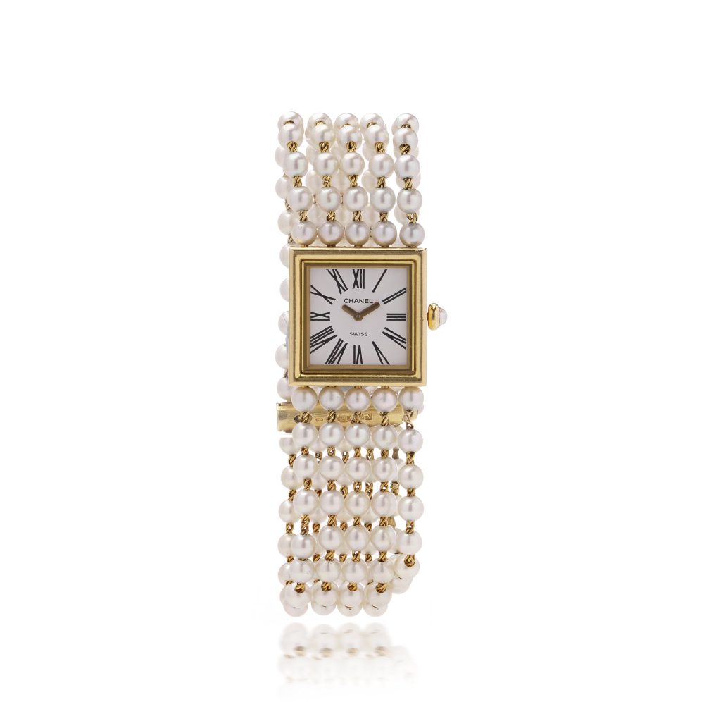 Chanel Mademoiselle 18 Carat Yellow Gold And Pearl Wristwatch