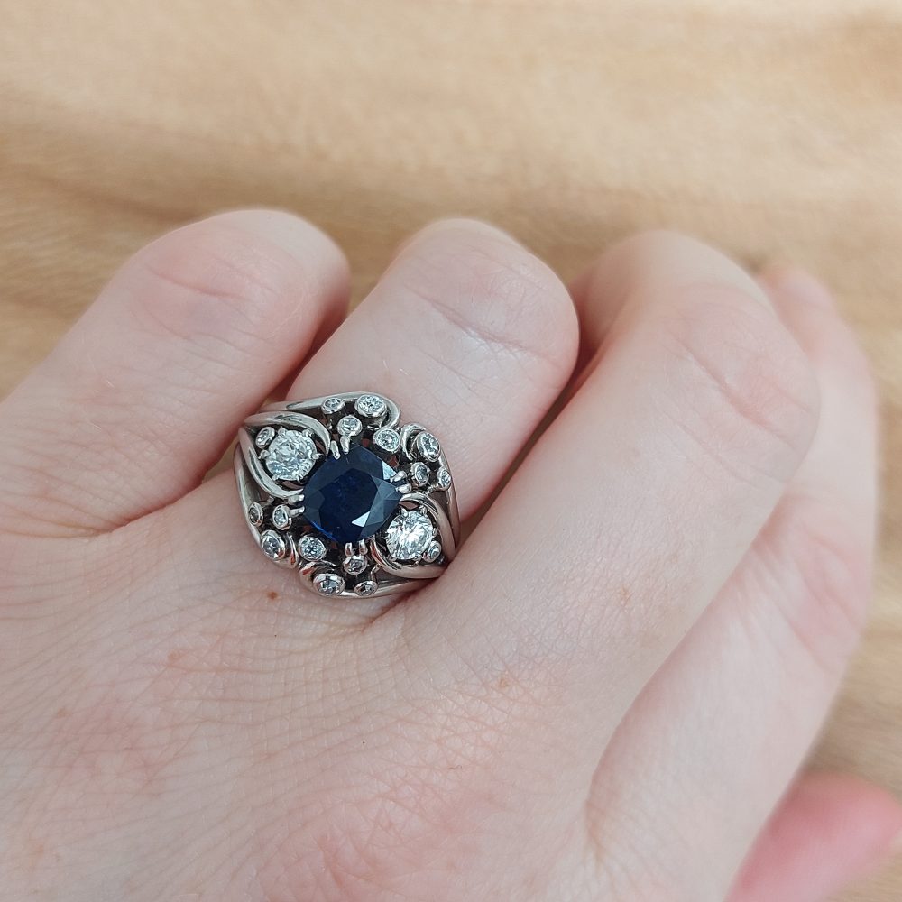 Chaumet Vintage Sapphire and Diamond Ring