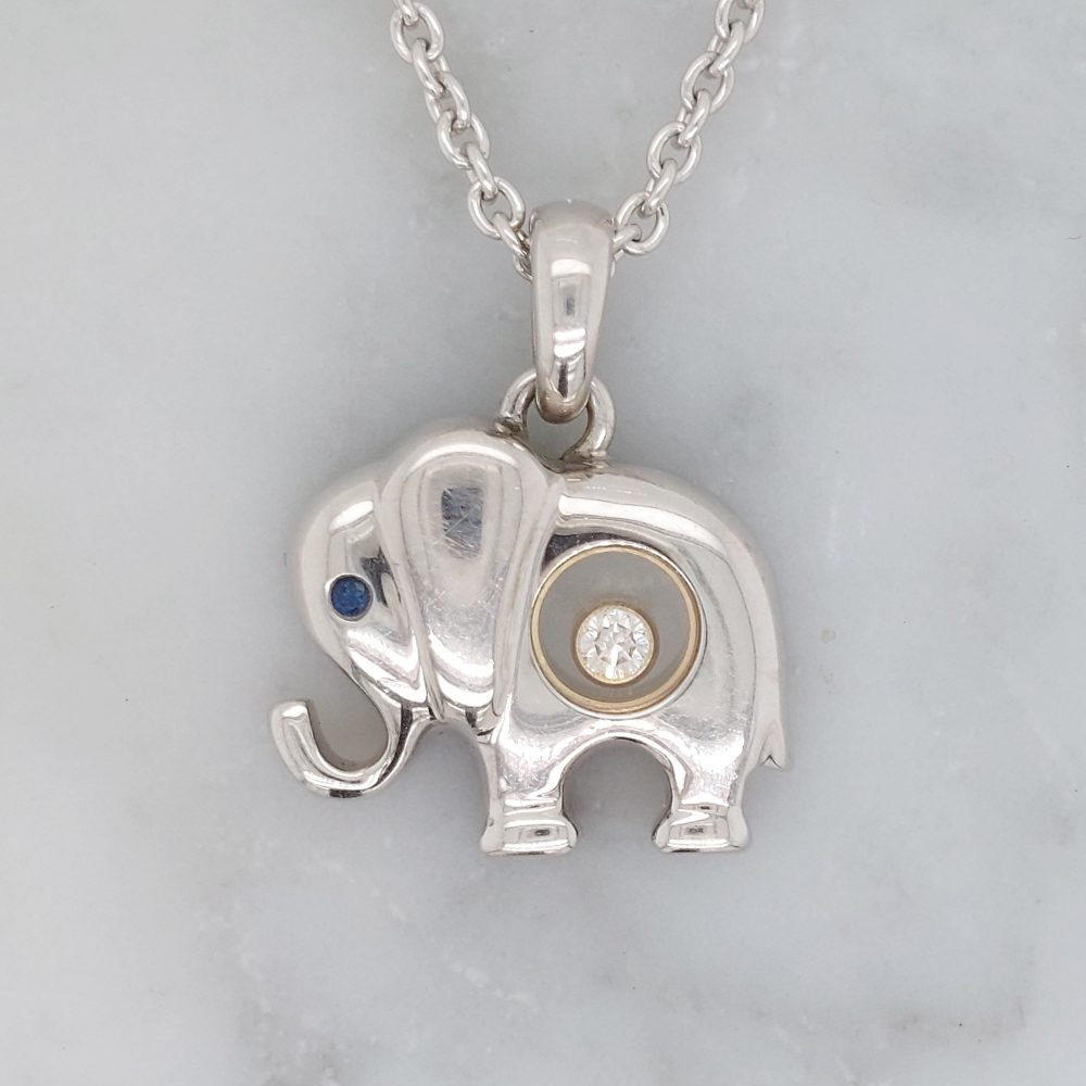 Chopard Happy Diamond Elephant Pendant Necklace