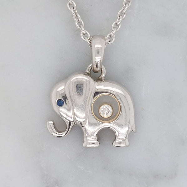 Chopard Happy Diamond Elephant Pendant Necklace