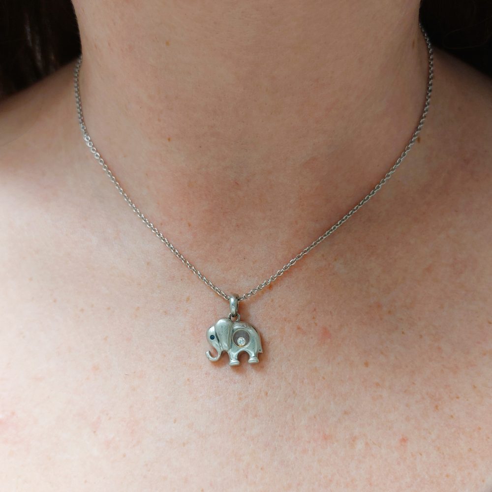 Chopard Happy Diamond Elephant Pendant Necklace