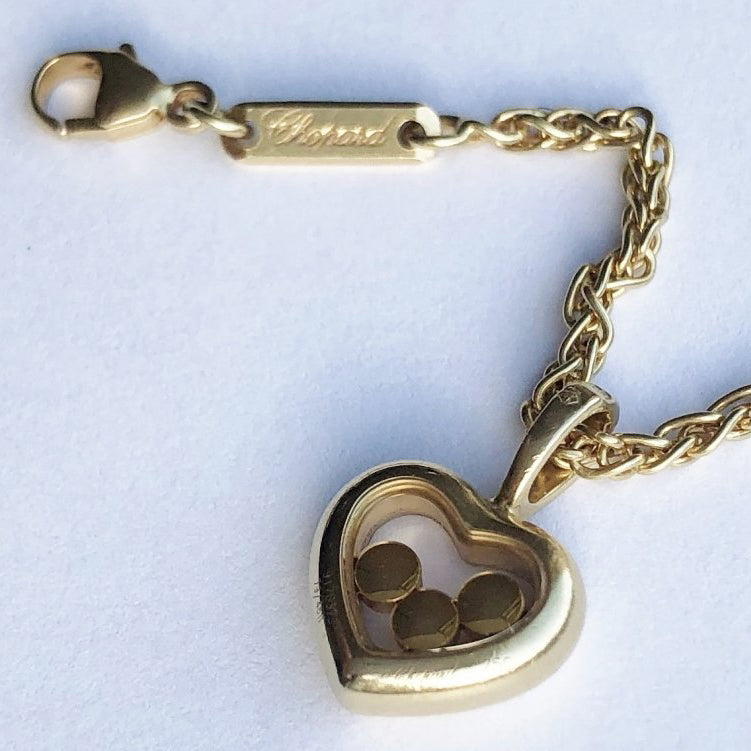 Chopard Happy Diamonds 18ct Yellow Gold Heart Pendant on Chopard Chain