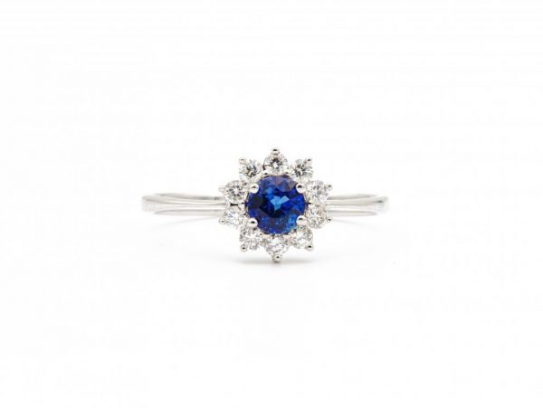 Classic Sapphire and Diamond Cluster Ring