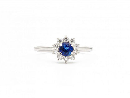 Classic Sapphire and Diamond Cluster Ring