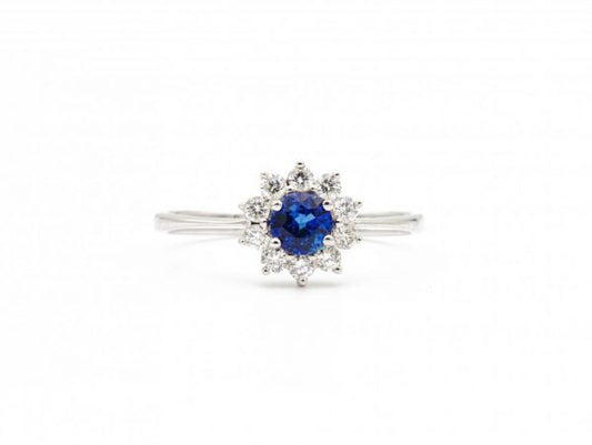 Classic Sapphire and Diamond Cluster Ring