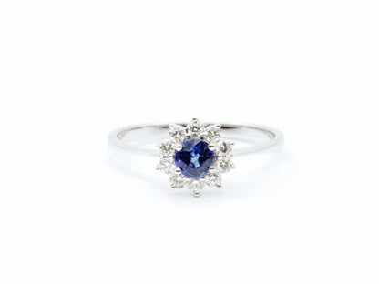 Classic Sapphire and Diamond Cluster Ring