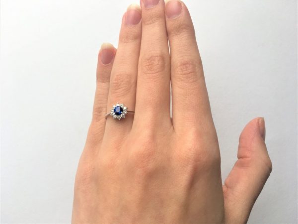 Classic Sapphire and Diamond Cluster Ring