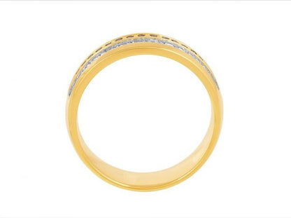 Cognac and White Diamond Set Band Ring, 0.27cts, 18ct Gold