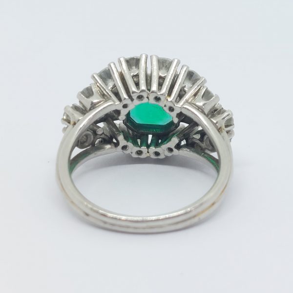 Vintage 1.10ct Colombian Emerald and Diamond Ring