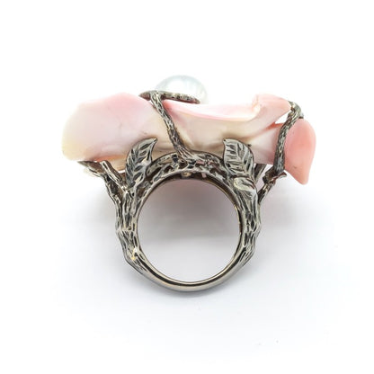 Conch Shell Flower and Snake Ring