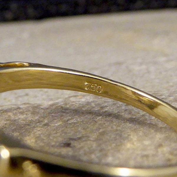 Contemporary 0.70ct Diamond and Sapphire Target Ring