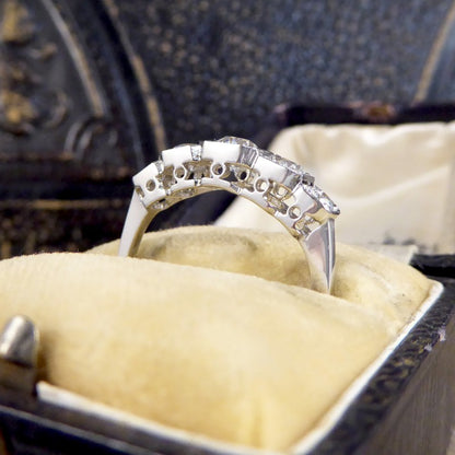 Contemporary 0.90ct Diamond Five Stone Geometric Set Ring