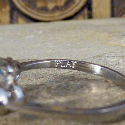 Contemporary 1.20ct Aquamarine and Diamond Three Stone Ring