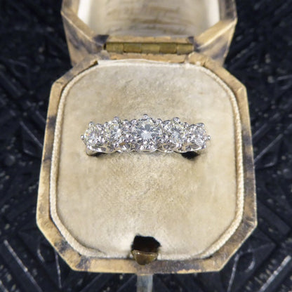 Contemporary 1.20ct Diamond Five Stone Ring with Diamond Shoulders