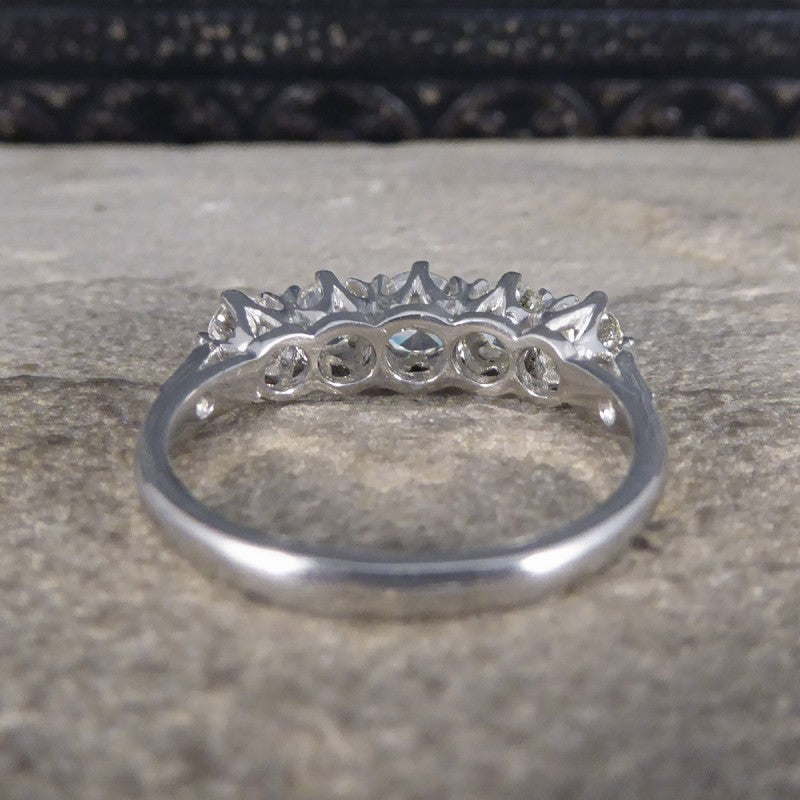 Contemporary 1.20ct Diamond Five Stone Ring with Diamond Shoulders