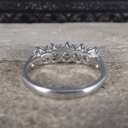 Contemporary 1.20ct Diamond Five Stone Ring with Diamond Shoulders