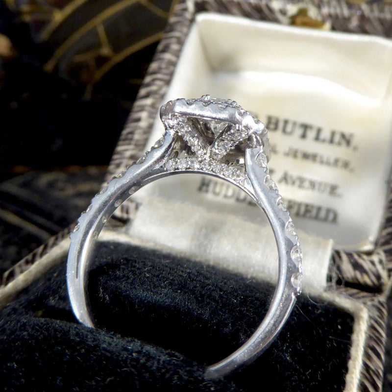 Contemporary 1.25ct Diamond Double Cluster Ring