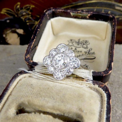 Contemporary 1.52ct Diamond Kite Cluster Ring