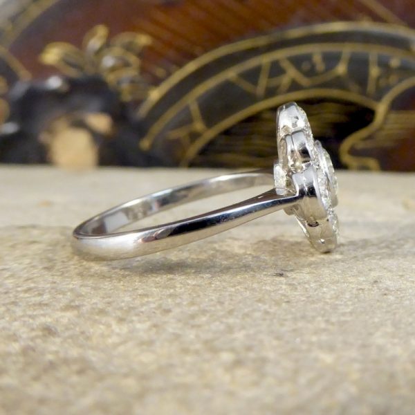 Contemporary 1.52ct Diamond Kite Cluster Ring