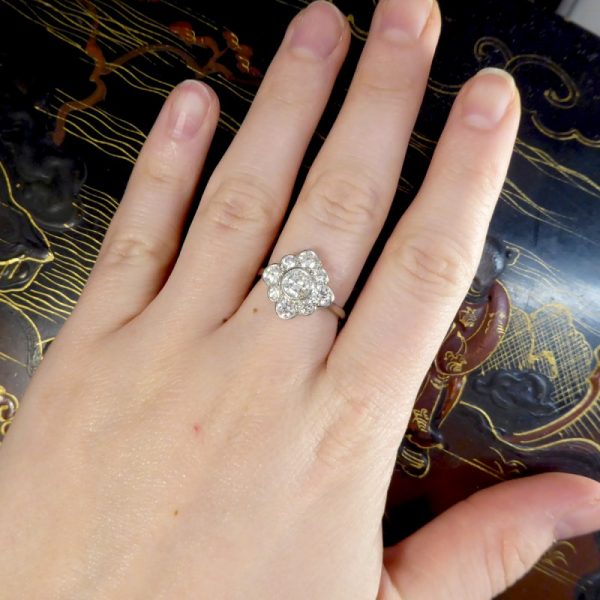 Contemporary 1.52ct Diamond Kite Cluster Ring