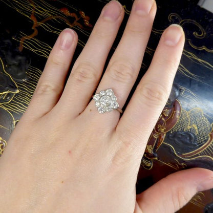 Contemporary 1.52ct Diamond Kite Cluster Ring