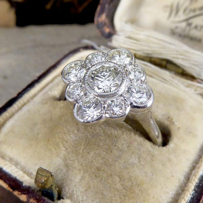 Contemporary 1.52ct Diamond Kite Cluster Ring