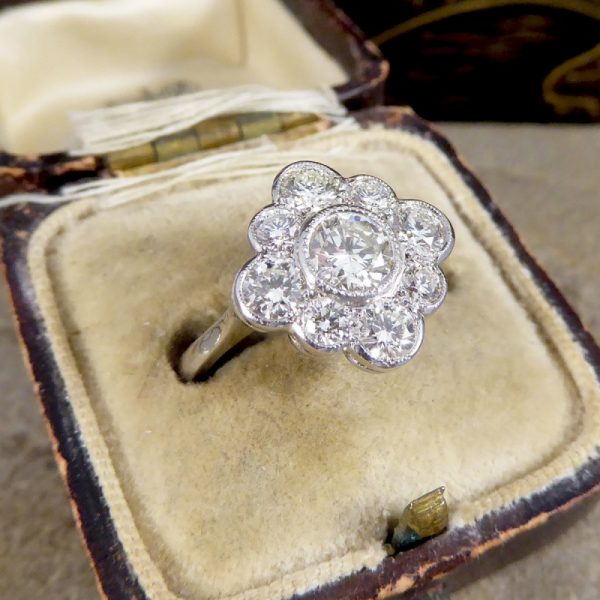 Contemporary 1.52ct Diamond Kite Cluster Ring