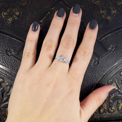 Contemporary 1.62ct Diamond Three Stone Platinum Ring
