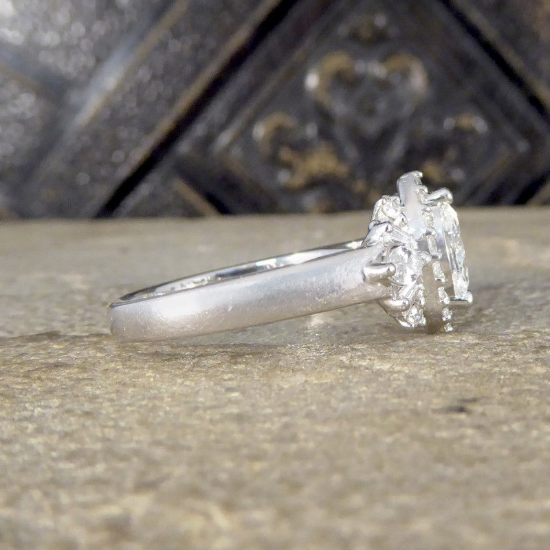 Contemporary 1ct Diamond Marquise Cluster Dress Ring