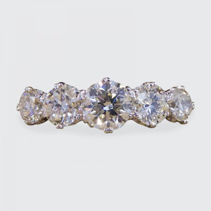 Contemporary 2.26ct Brilliant Cut Diamond Five Stone Ring