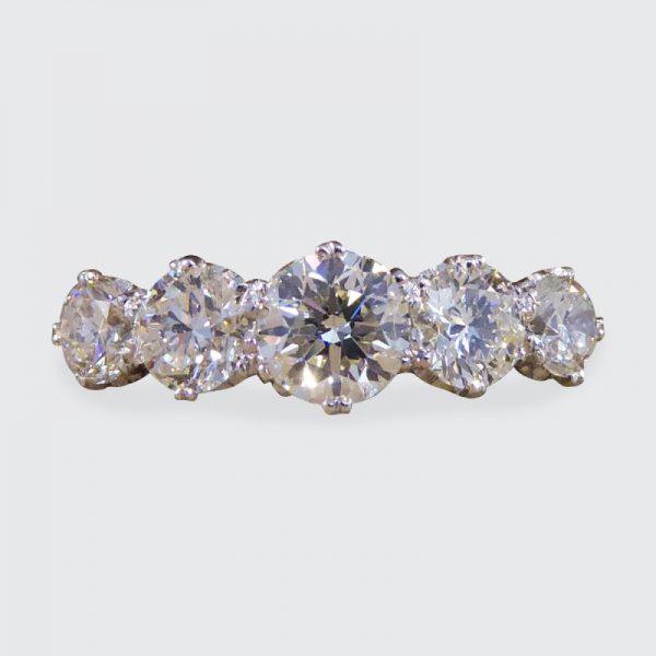 Contemporary 2.26ct Brilliant Cut Diamond Five Stone Ring