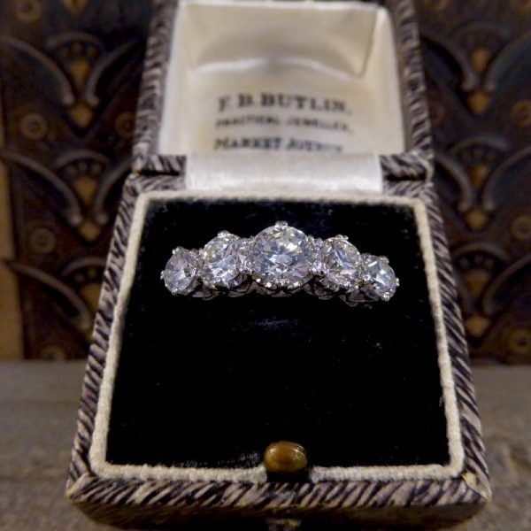 Contemporary 2.26ct Brilliant Cut Diamond Five Stone Ring