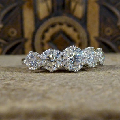 Contemporary 2.26ct Brilliant Cut Diamond Five Stone Ring