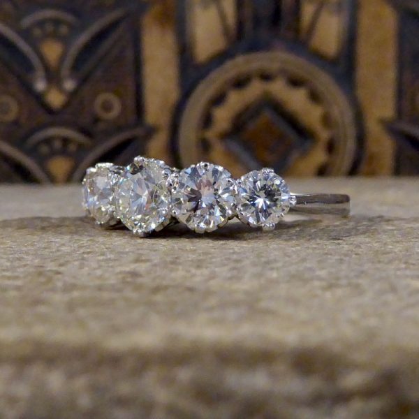 Contemporary 2.26ct Brilliant Cut Diamond Five Stone Ring