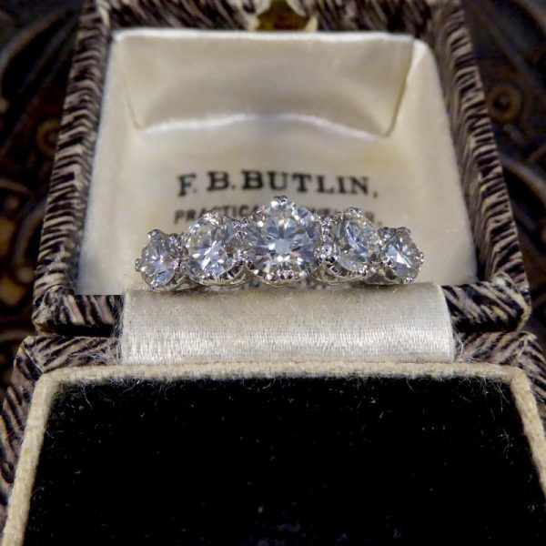 Contemporary 2.26ct Brilliant Cut Diamond Five Stone Ring