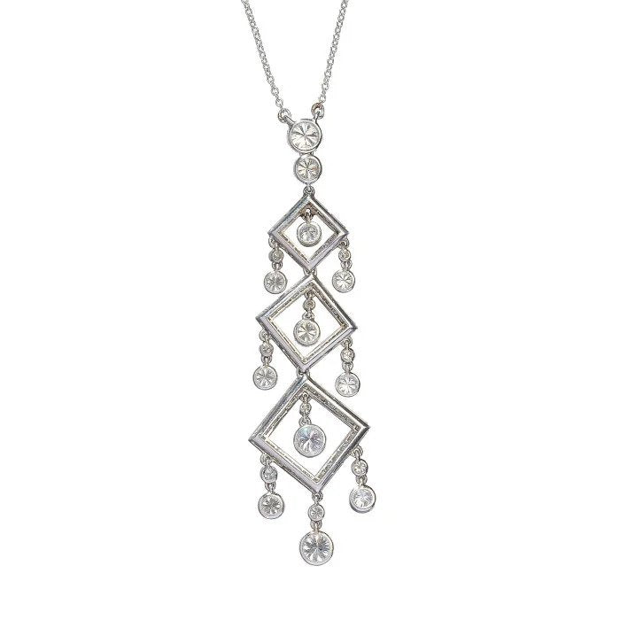 Modern 2.73ct Diamond Pendant in Platinum