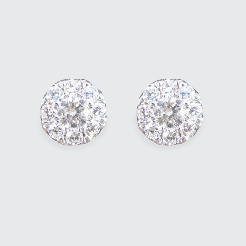 Contemporary Diamond Cluster Earrings