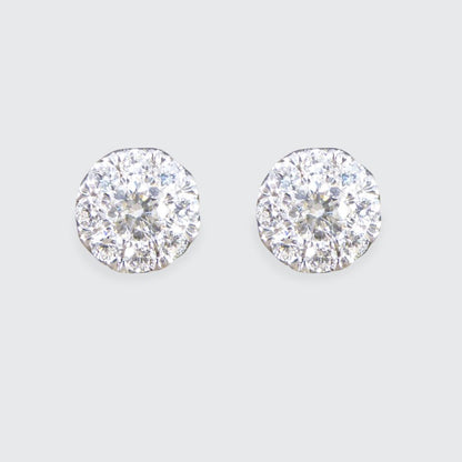 Contemporary Diamond Cluster Earrings