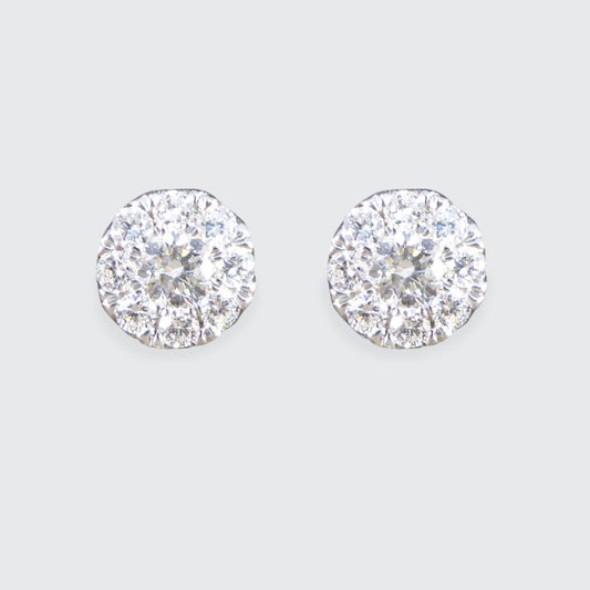 Contemporary Diamond Cluster Earrings