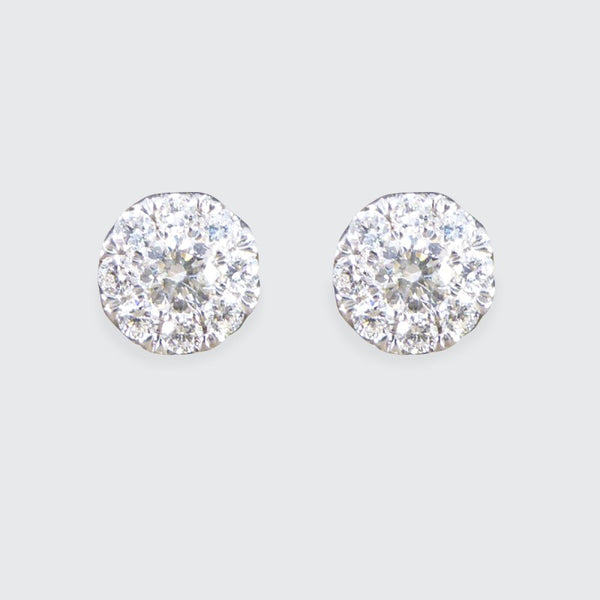 Contemporary Diamond Cluster Earrings